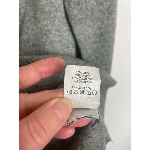 J. Crew  XS Sweater Gray Jeweled-Shoulder Cashmere Knit Pullover Crewneck - Picture 13 of 16